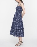 SIXDO Polka Dot Spaghetti Strap Maxi Chiffon Dress